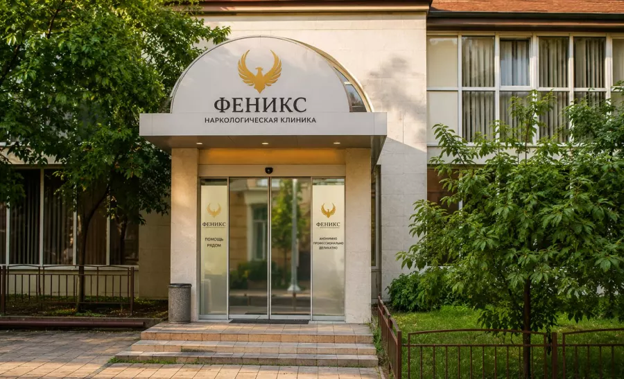 Вход в наркологическую клинику «Феникс» в Мариинске